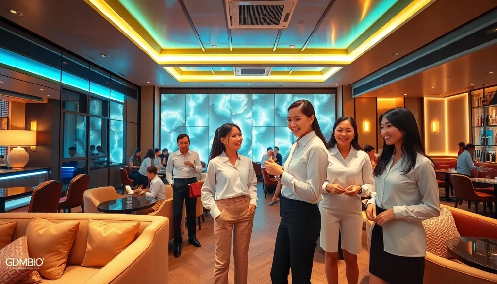 Elegant upscale shirt room at gdmc.bio in Suwon, featuring a warm atmosphere and stylish staff.