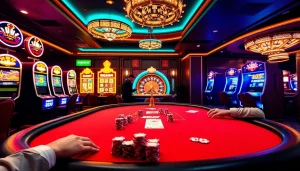 Experience thrilling gambling excitement at https://soibet.vision/ with vibrant casino action featuring poker tables and slot machines.