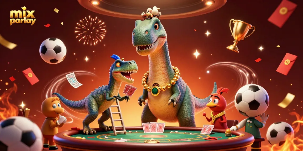Experience excitement with mix parlay betting shown in a vibrant casino scene.