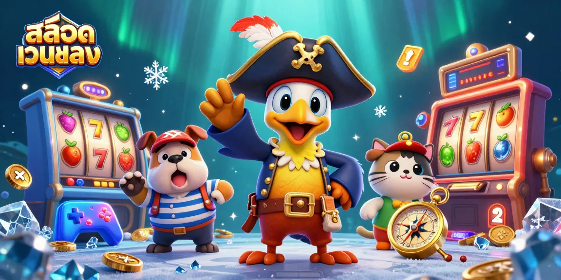 Experience the excitement of สล็อตเว็บตรง with vibrant slot machines and animated characters.