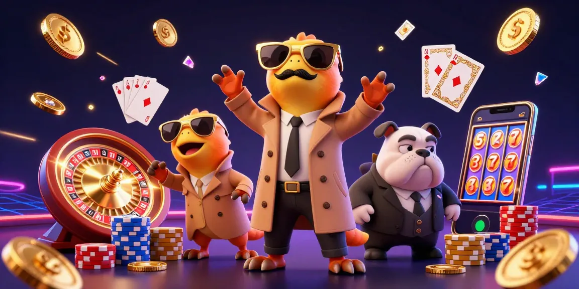 Engage with Jai club gaming featuring raptors disguised at a casino entrance amid vibrant gaming elements.