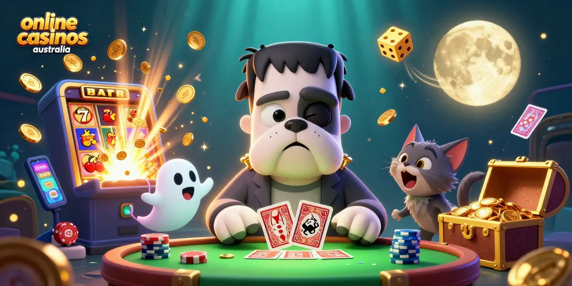 Experience the thrill of online casinos Australia with a vibrant 3D gaming scene featuring unique characters.