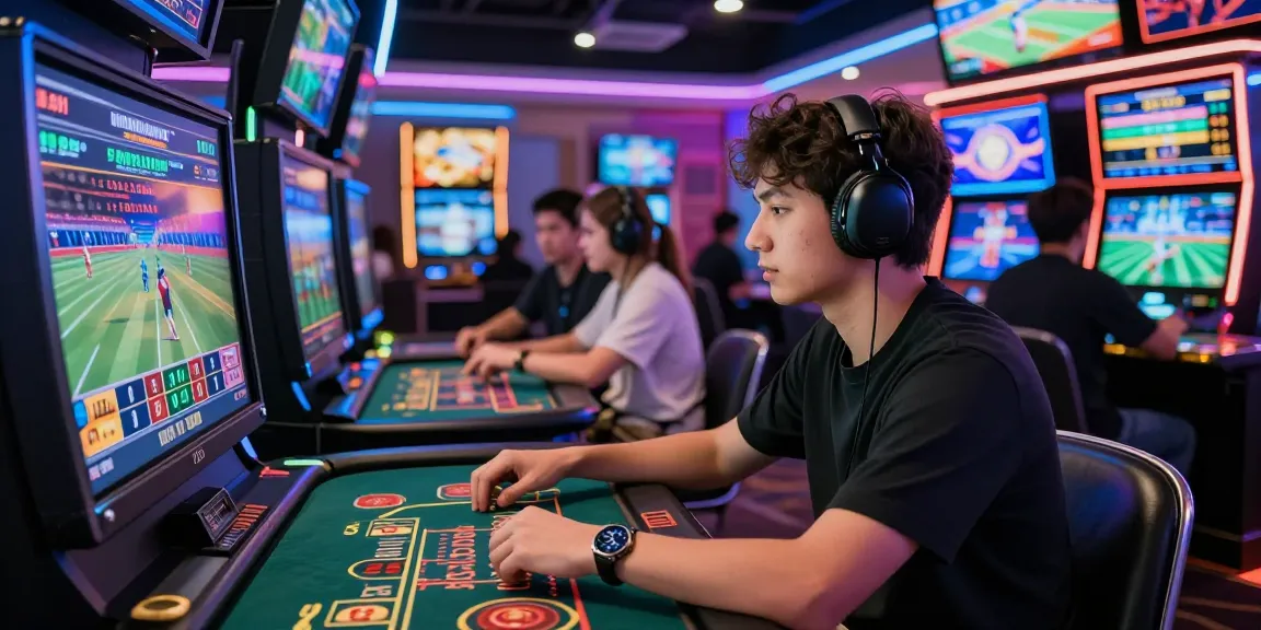Engaging online gambling scene highlighting a player focused on virtual casino games while understanding content.