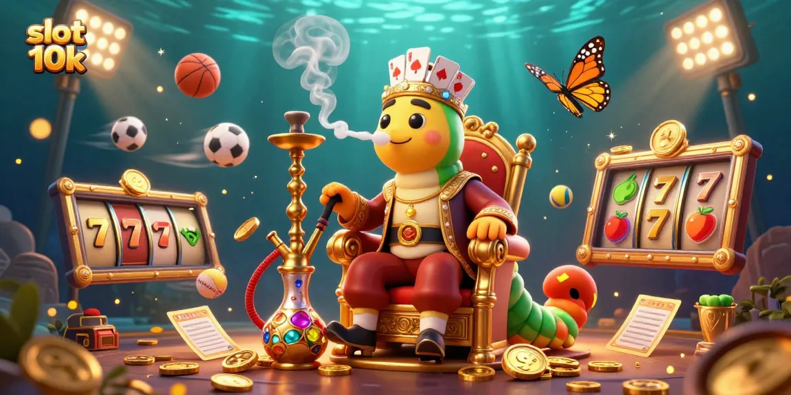 Engage in exciting gaming with slot 10k, featuring a colorful and dynamic 3D casino scene full of action.